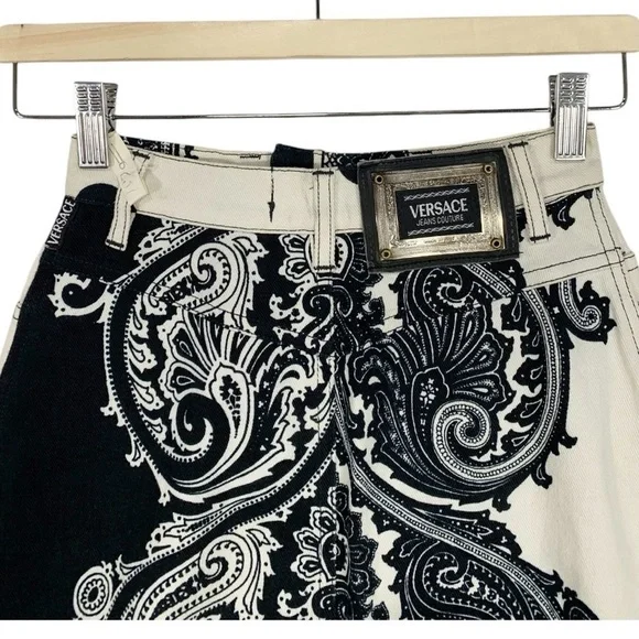 Vintage Versace High waist Denim Jean Skirt Size 24 EU 38 - Picture 5 of 11